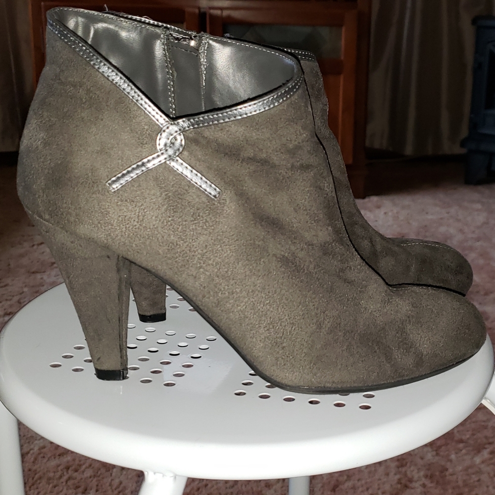 Gray Suede Booties